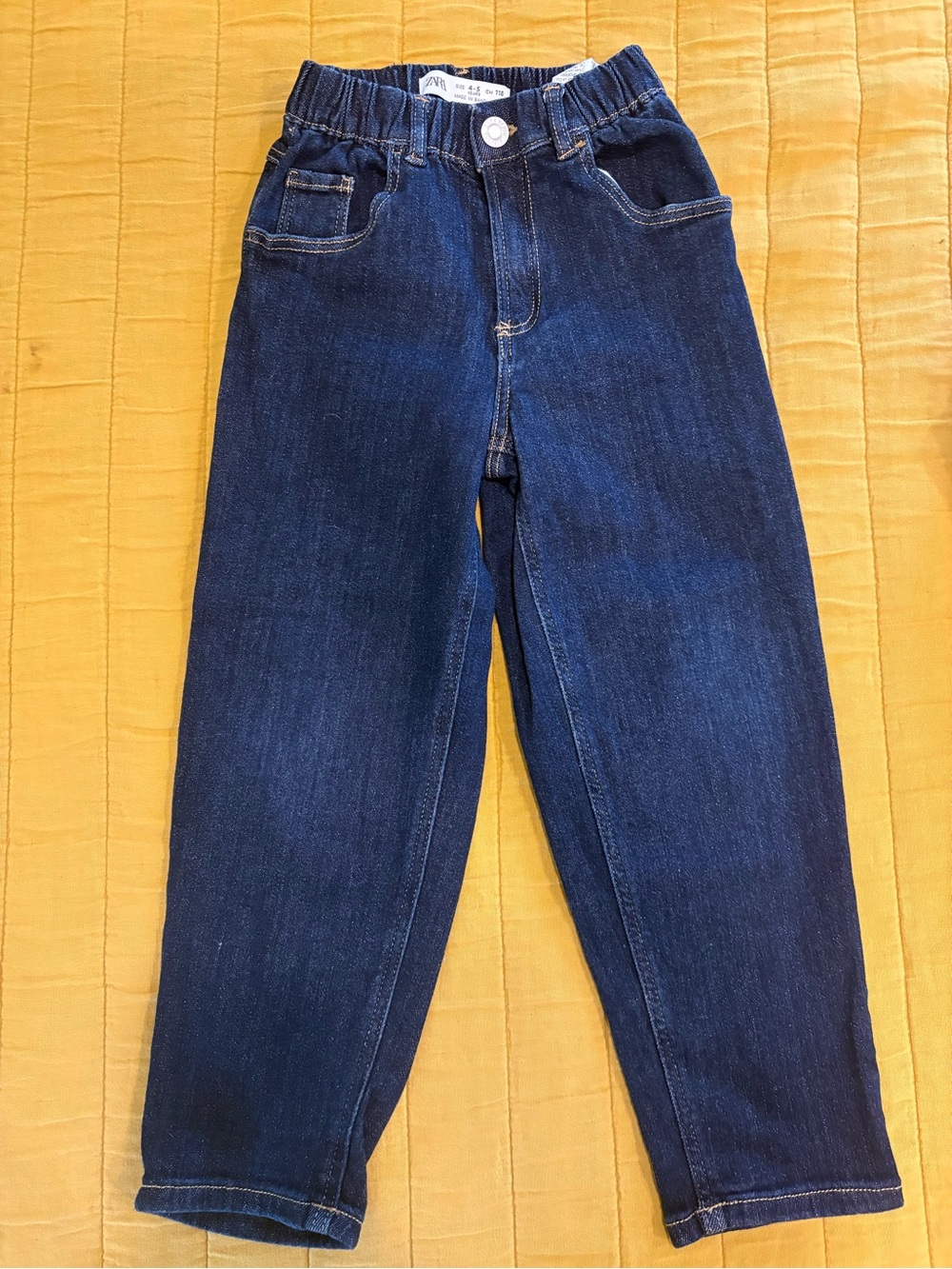 Zara Kids Dark Blue Denim Elastic Waist Jeans